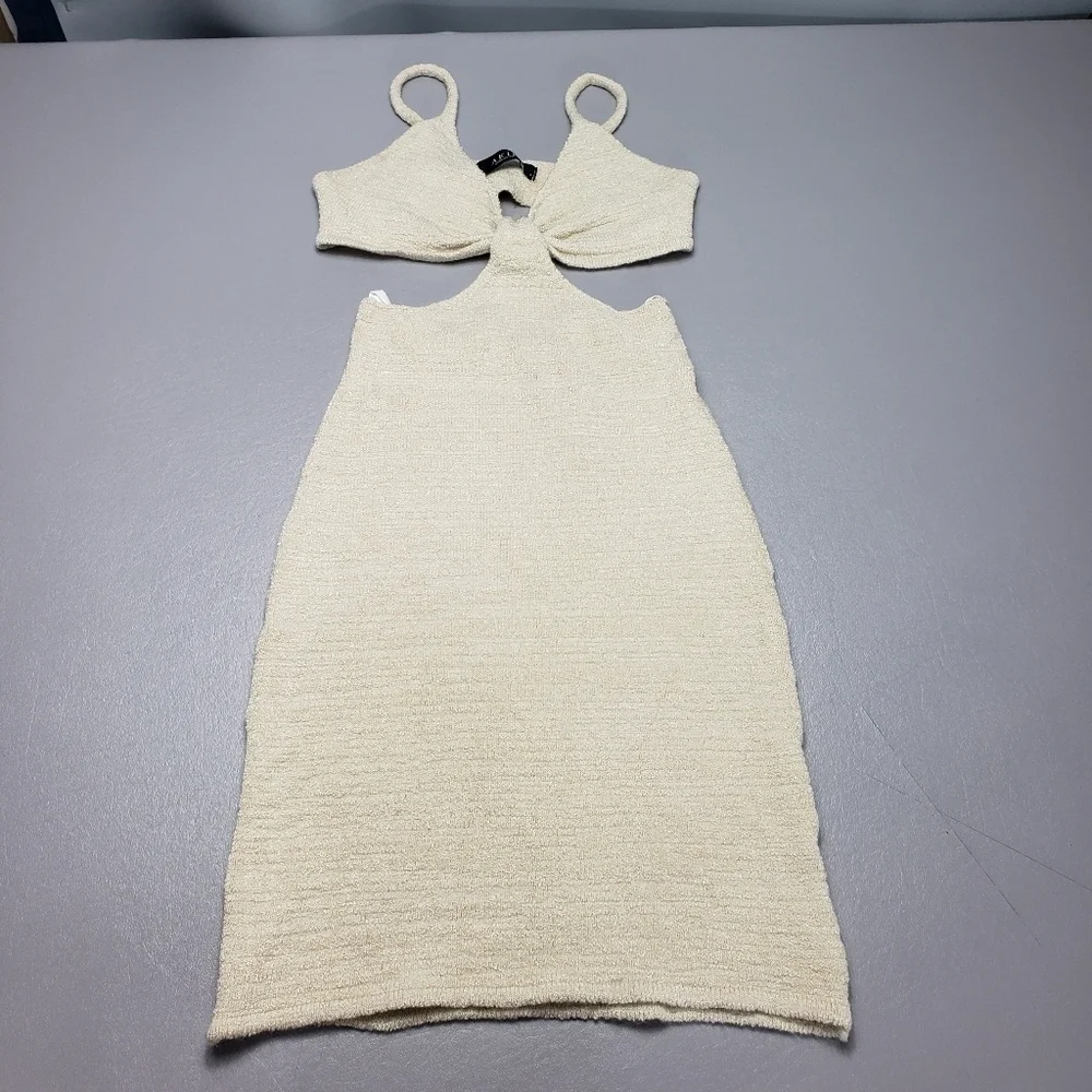 Akira open side's cream mini dress women's size small